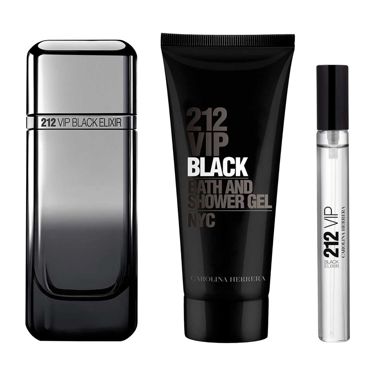 212 Vip Black Elixir Navidad Estuche 3 Piezas Hombre EDP 100ml + Shower Gel 100ml + Miniatura 10ml