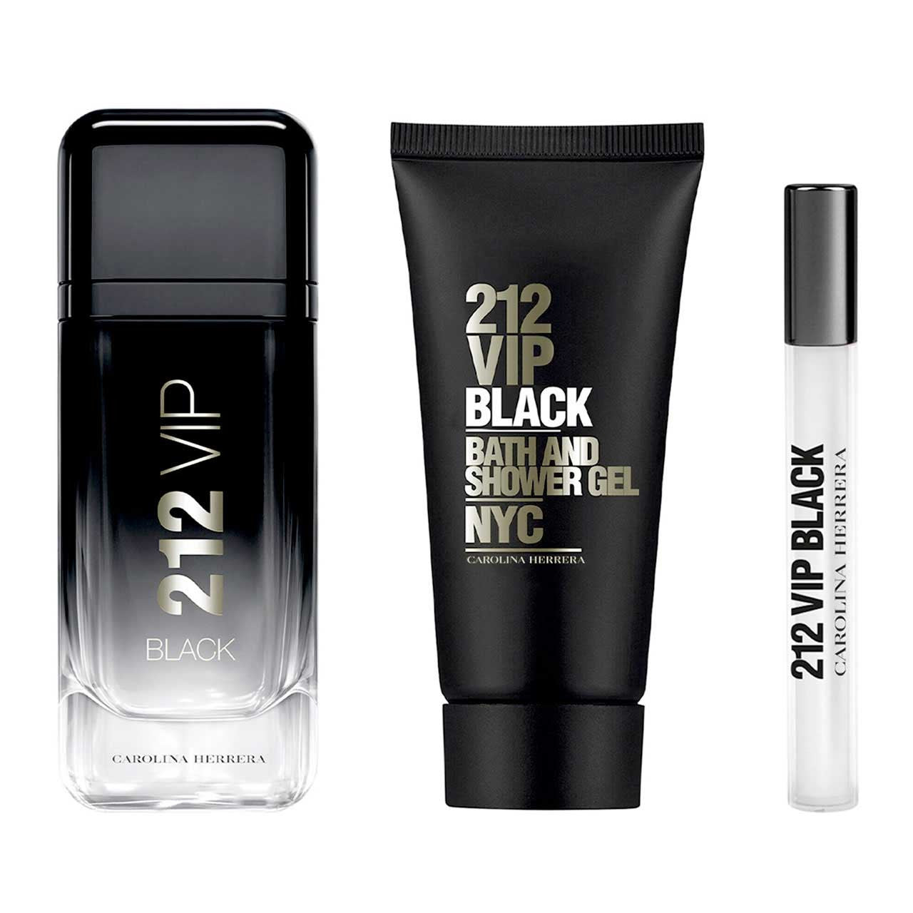 212 Vip Black Navidad Estuche 3 piezas Hombre EDP 100ml + Shower gel 100ml + Miniatura 10 ml