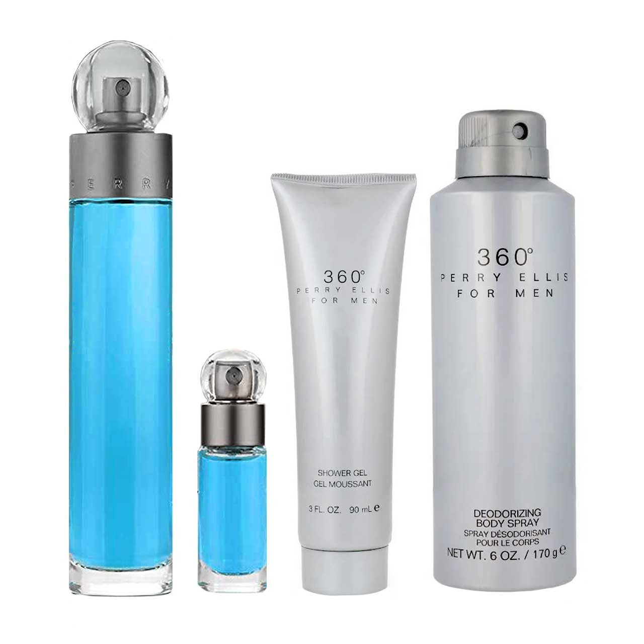 360 Men Estuche 4 Piezas Hombre EDT 100ml + Gel de ducha 50ml + Desodorante + Mini 7.5ml