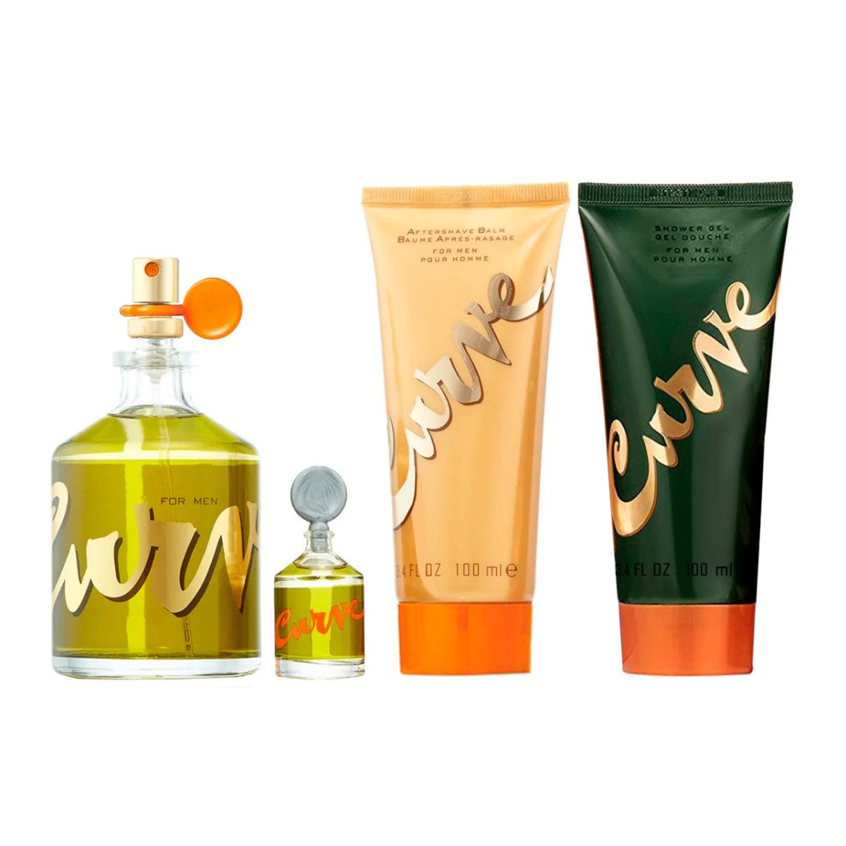 Curve Estuche 4 Piezas Hombre Agua de colonia 125ml + Balsamo p/despues del afeitado 100ml + Gel de ducha 75ml + Mini 7.5ml