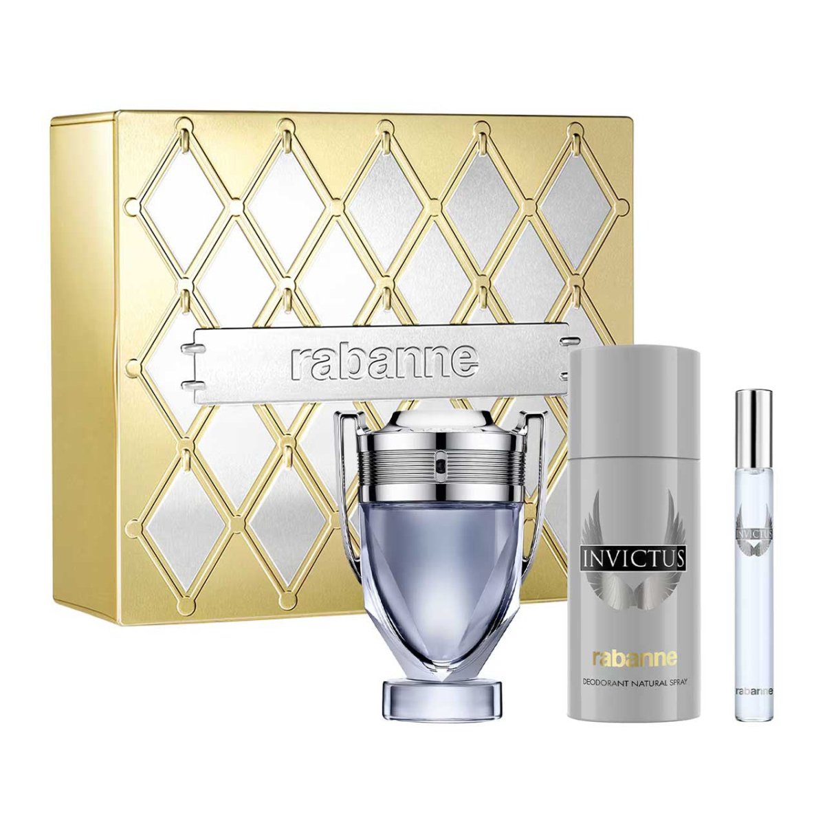 Invictus Metal Estuche 3 Piezas Hombre EDT 100ml + Desodorante 150ml + Miniatura 10ml
