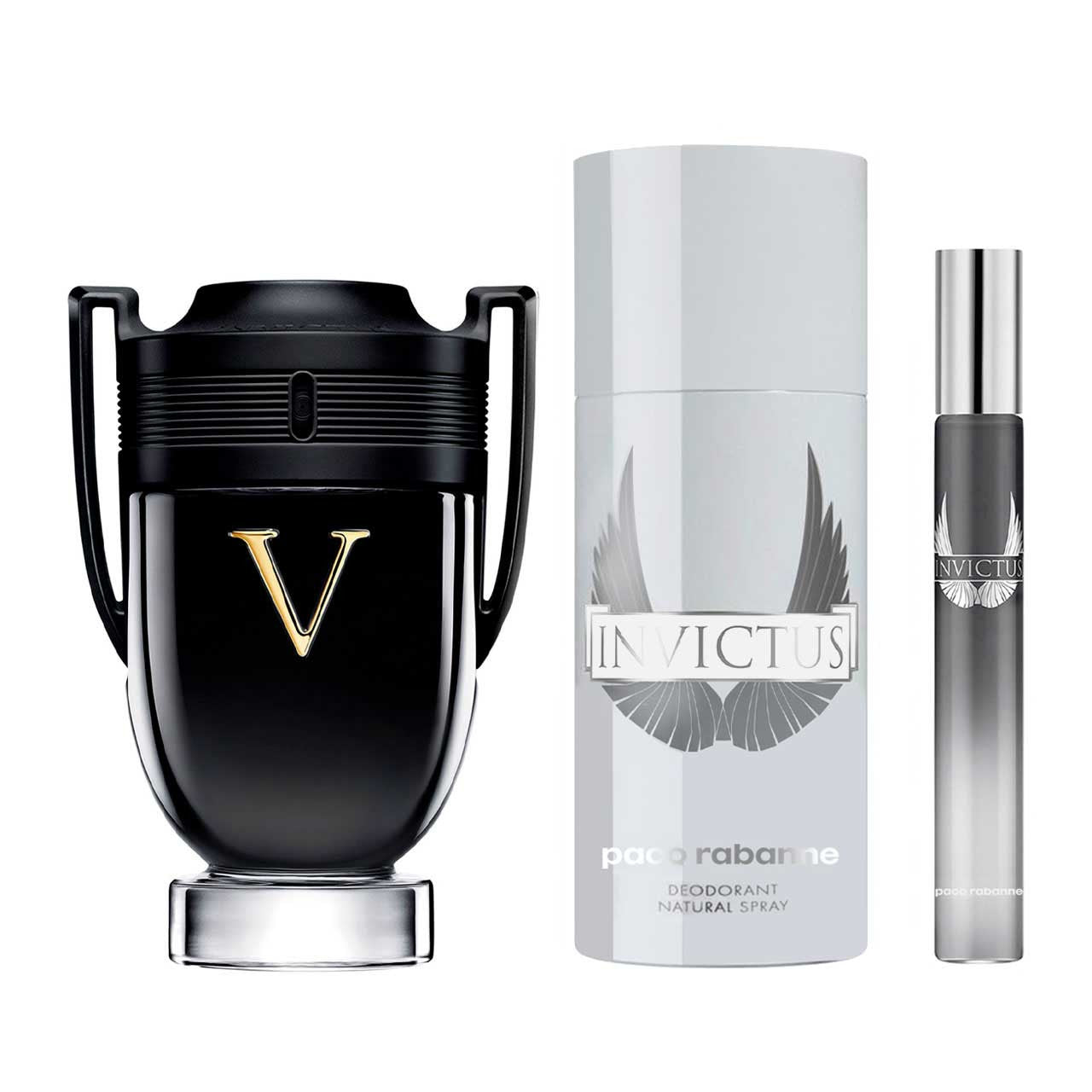 Invictus Victory Estuche 3 Piezas Hombre (Metal) EDP 100ml + Desodorante 150ml + Mini 10ml