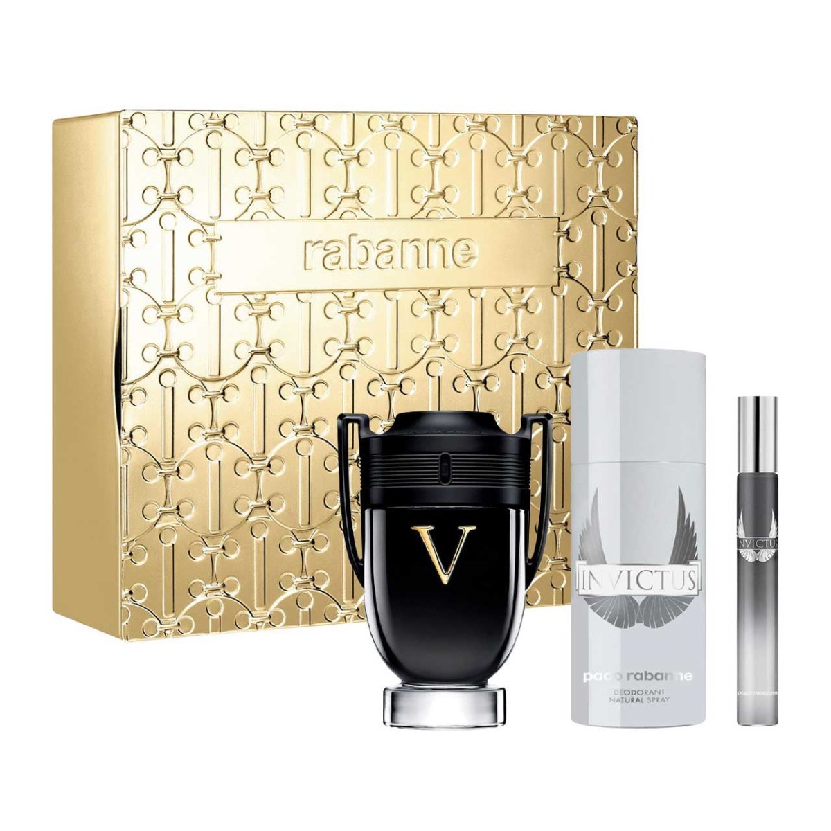 Invictus Victory Estuche 3 Piezas Hombre (Metal) EDP 100ml + Desodorante 150ml + Mini 10ml