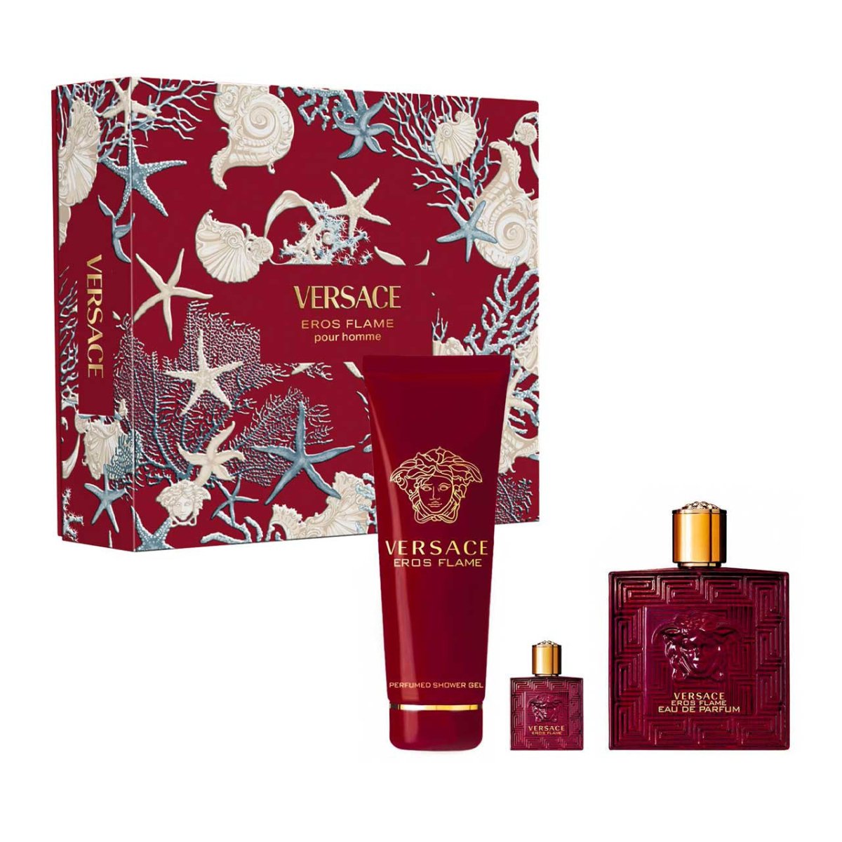 Versace Eros Flame Estuche 3 Piezas Hombre EDP 100ml + Shower Gel 150ml + Miniatura 5ml