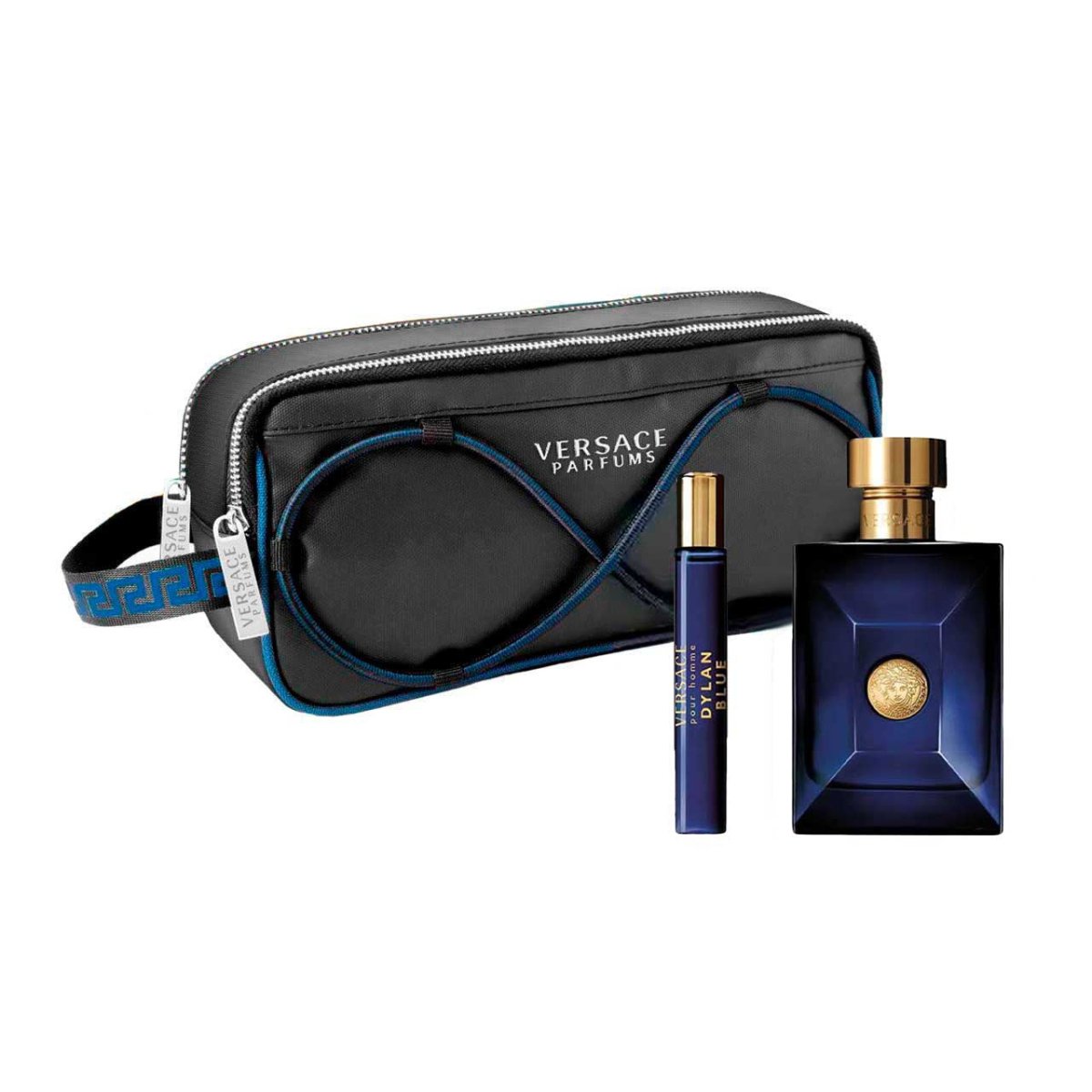 Versace Pour Homme Dylan Blue Set 3 piezas Hombre EDT 100ml + Miniatura 10ml + Bolsa de Viaje