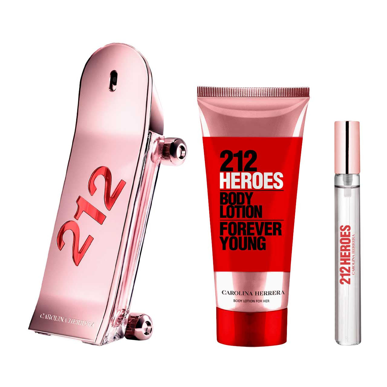 212 Heroes Navidad Estuche 3 Piezas Dama EDP 80ml + Locion corporal 100ml + Miniatura 10ml