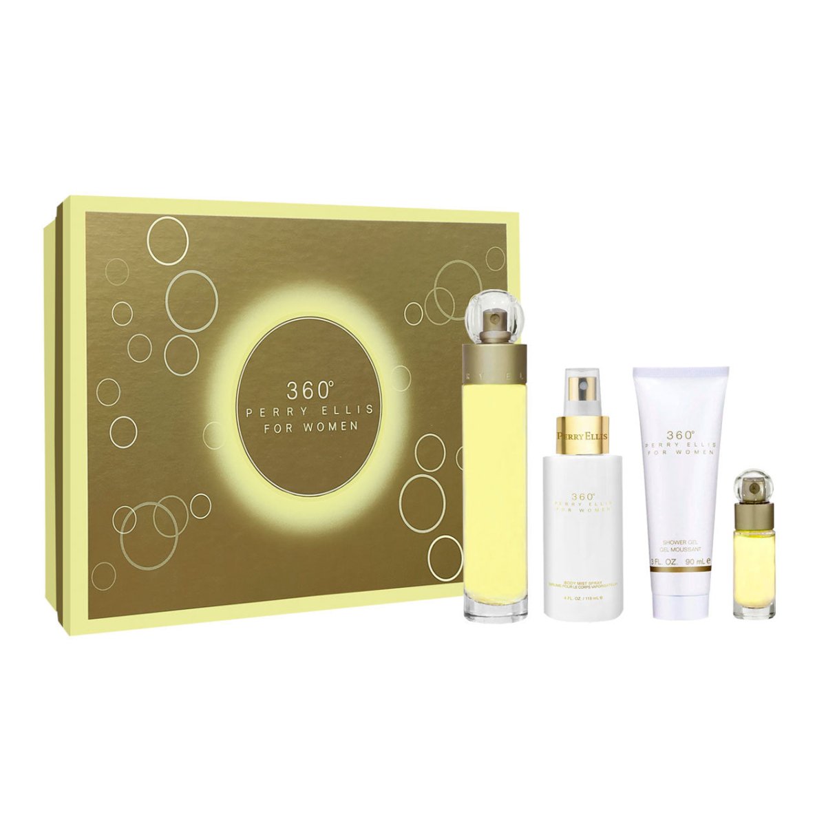 360 Woman SET 4 Piezas Dama EDT 100 ml + Body Mist 118ml + Gel De Ducha + Mini 7.5ml