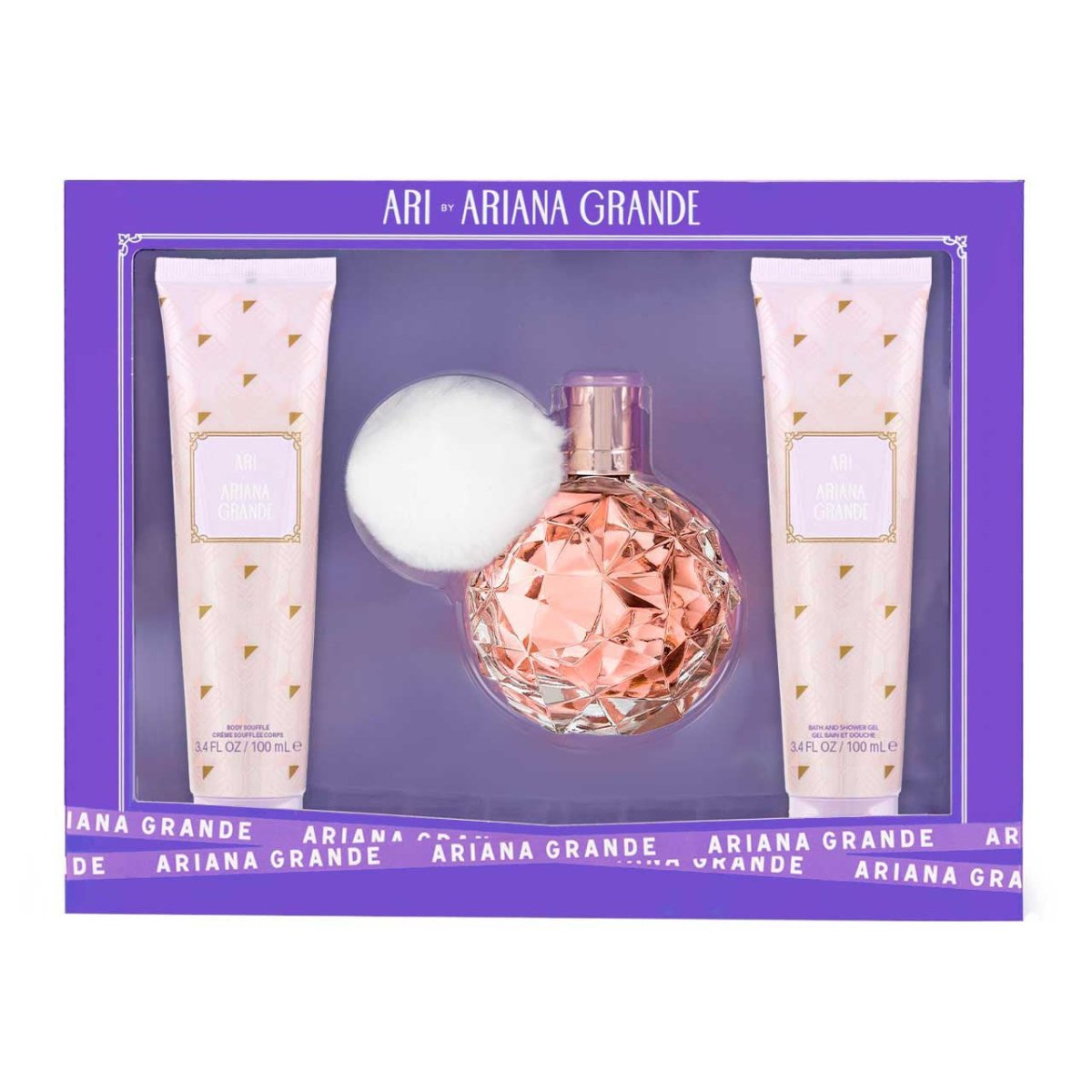 Ari by Ariana Grande SET 3 Piezas Dama EDP 100ml + Crema Corporal 100ml + Gel De Ducha 100ml