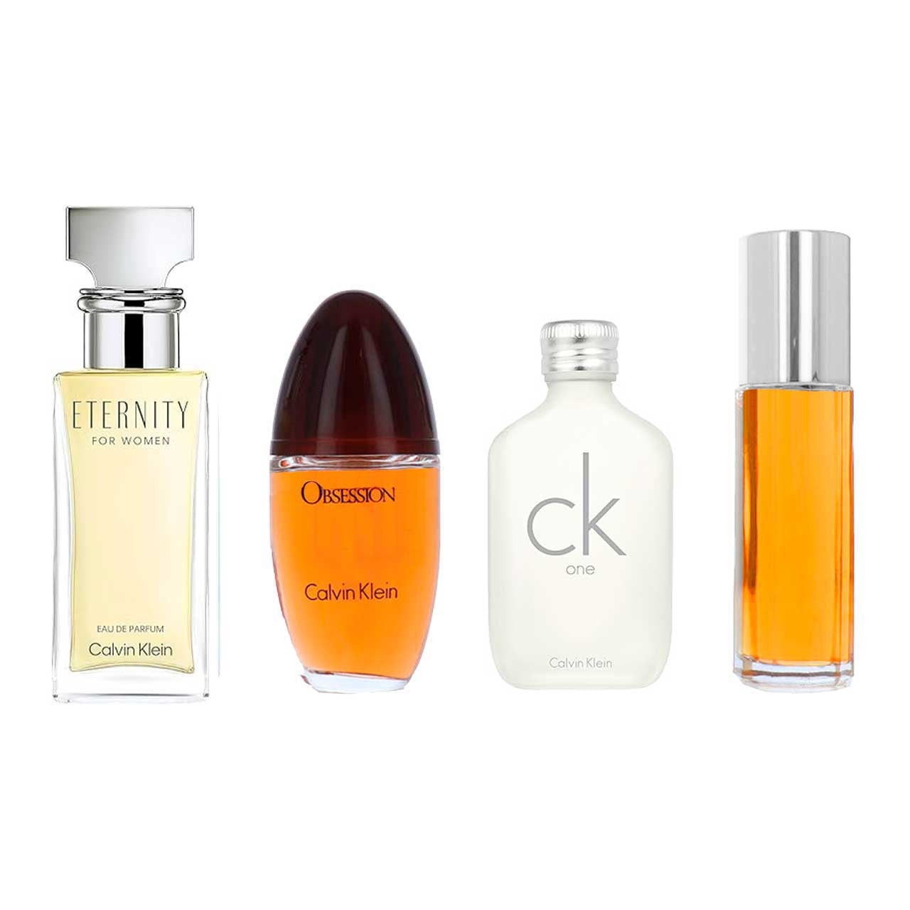Calvin Klein 2 Estuche 4 Piezas Mini Dama EDP 15ml Obsession + EDP 15ml Eternity + EDP 15ml Ck One + EDP 15ml Escape