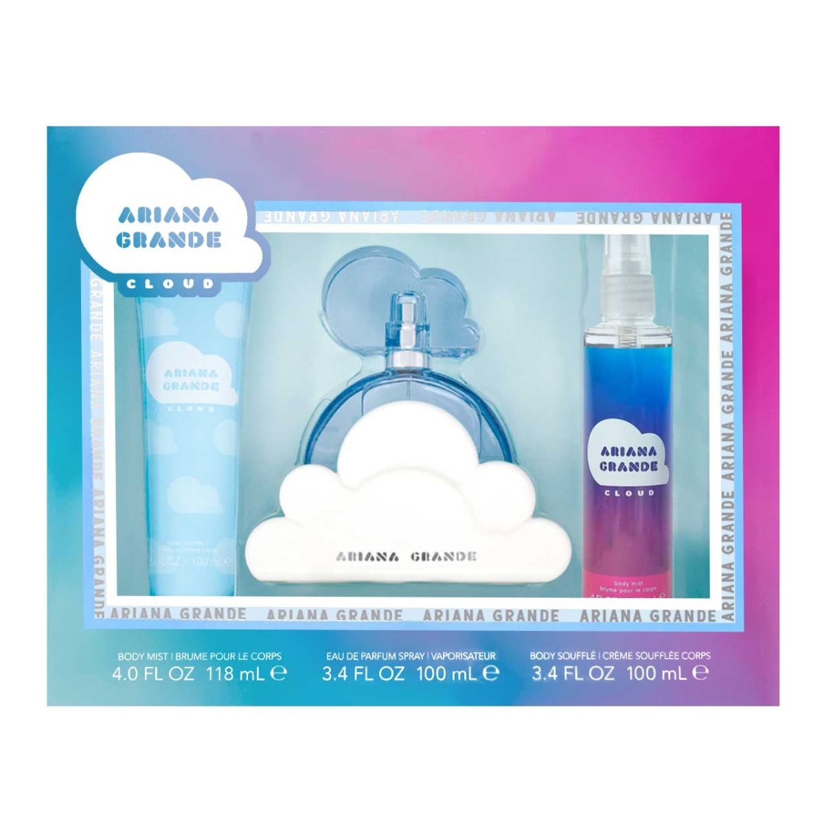 Cloud SET 3 Piezas Dama EDP 100ml + Crema Corporal 100ml +  Body Mist  118ml