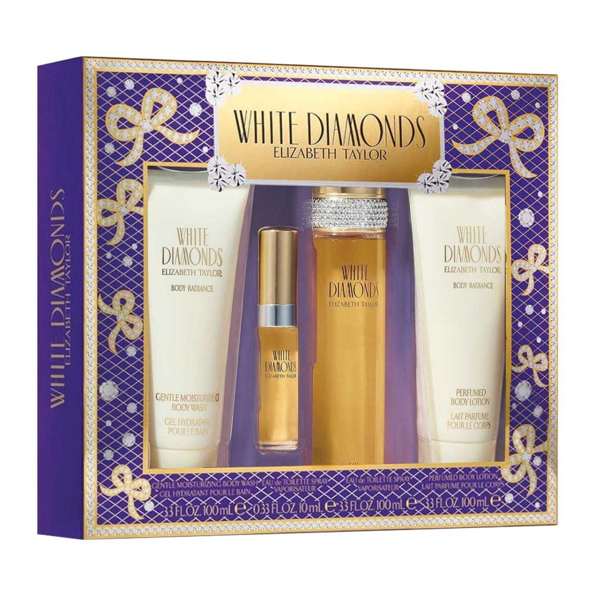 White Diamonds Estuche 4 Piezas Dama EDT 100ml + Body Wash 100ml + Body Lotion 100ml + Miniatura 10ml
