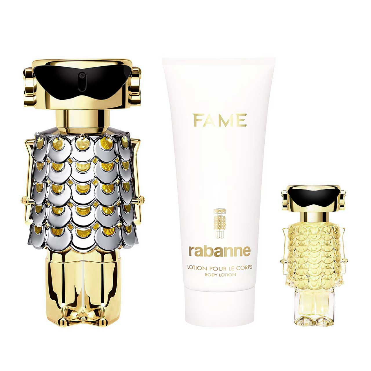 Fame Metal Robot Estuche 3 Piezas Dama EDP 80ml + Body Lotion 100ml + Miniatura 4ml