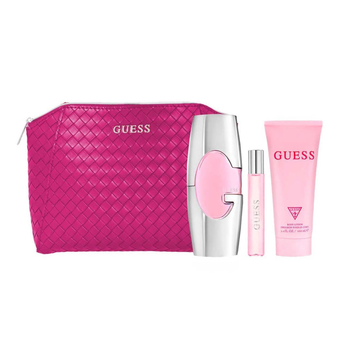 Guess SET 4 Piezas Dama EDP 75 ml + Crema Corporal 100ml + Miniatura 15ml + Cosmetiquera