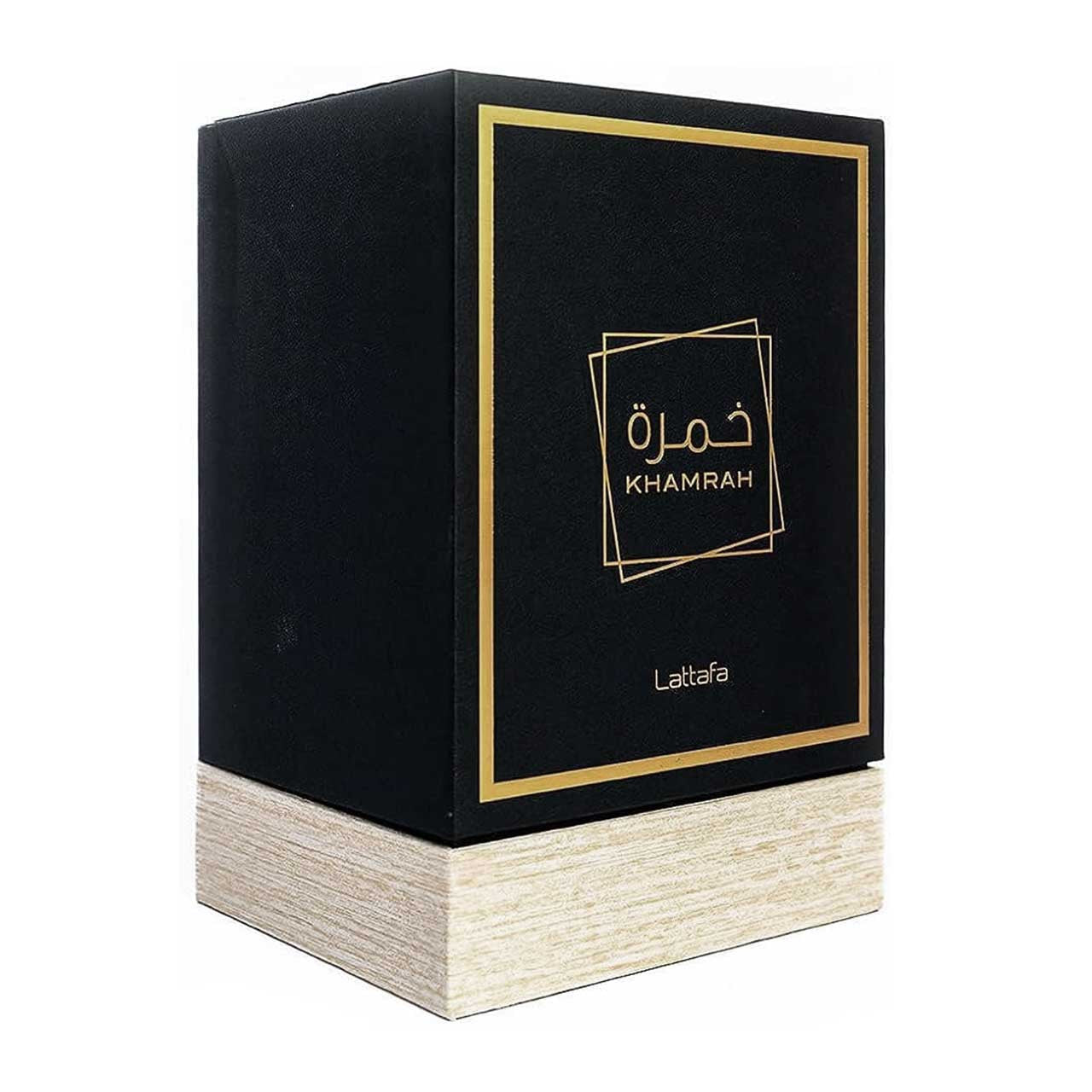 Lattafa Khamrah Eau de Parfum unisex, aroma dulce y especiado con praliné y dátile