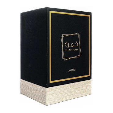 Lattafa Khamrah Eau de Parfum unisex, aroma dulce y especiado con praliné y dátile