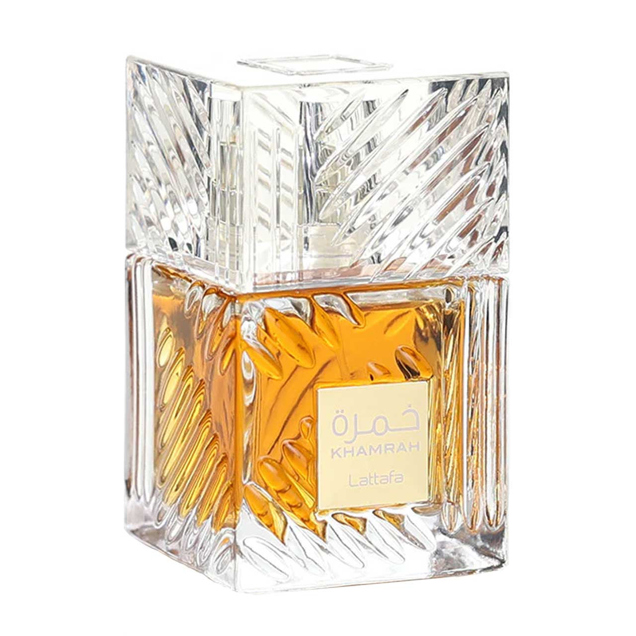 Lattafa Khamrah EDP unisex 100 ml, fragancia cálida con especias, praliné y notas amaderadas