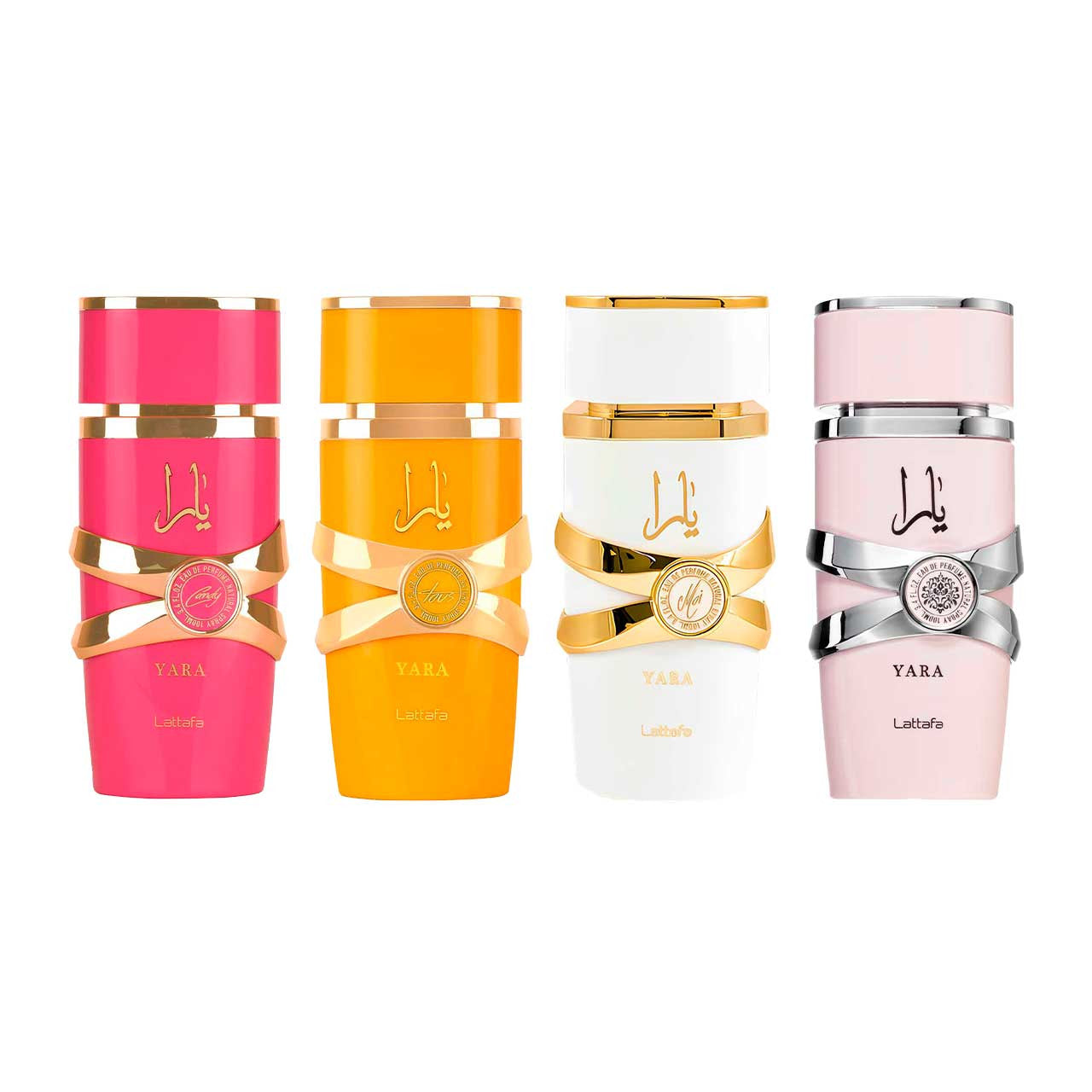 Lattafa Yara Collection SET 4 Piezas Dama Yara Candy EDP 25ml + Yara Tous EDP 25ml + Yara Moi EDP 25ml + Yara EDP 25ml