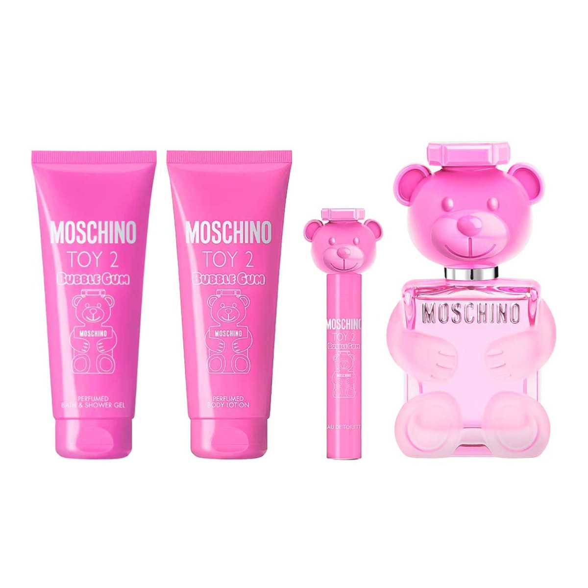 Moschino Toy 2 Bubble Gum Estuche 4 Piezas Dama EDT 100ml + Mini 10ml + Shower gel 100ml + Body lotion 100ml