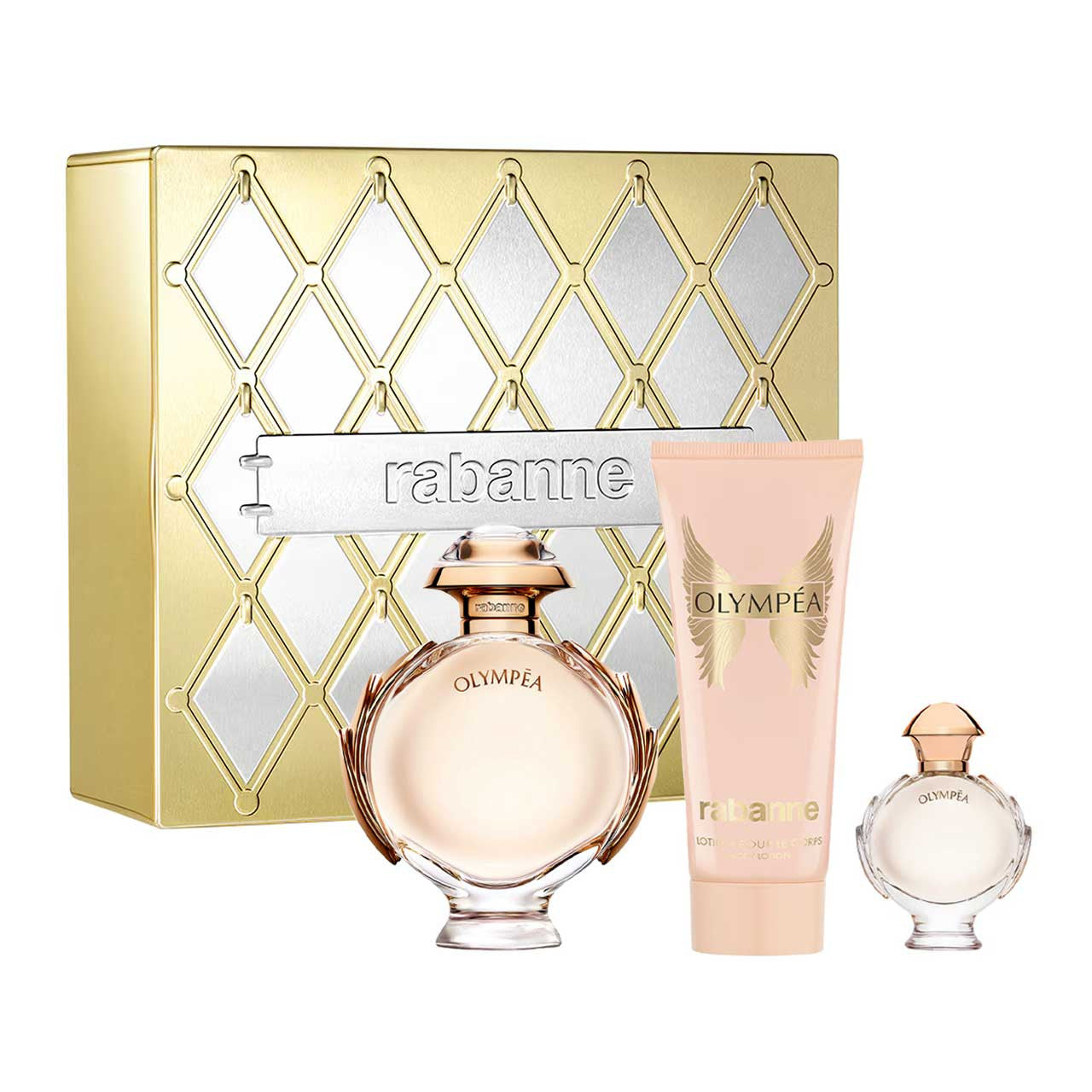 Olympea Metal SET 3 Piezas Dama EDP 80ml + Body Lotion 100ml + Mini 6ml