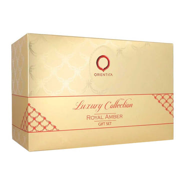 Orientica Royal Amber Bolsa SET 4 Piezas Unisex EDP 80ml + Miniatura 10ml + Atomizador + Bolsa de Viaje