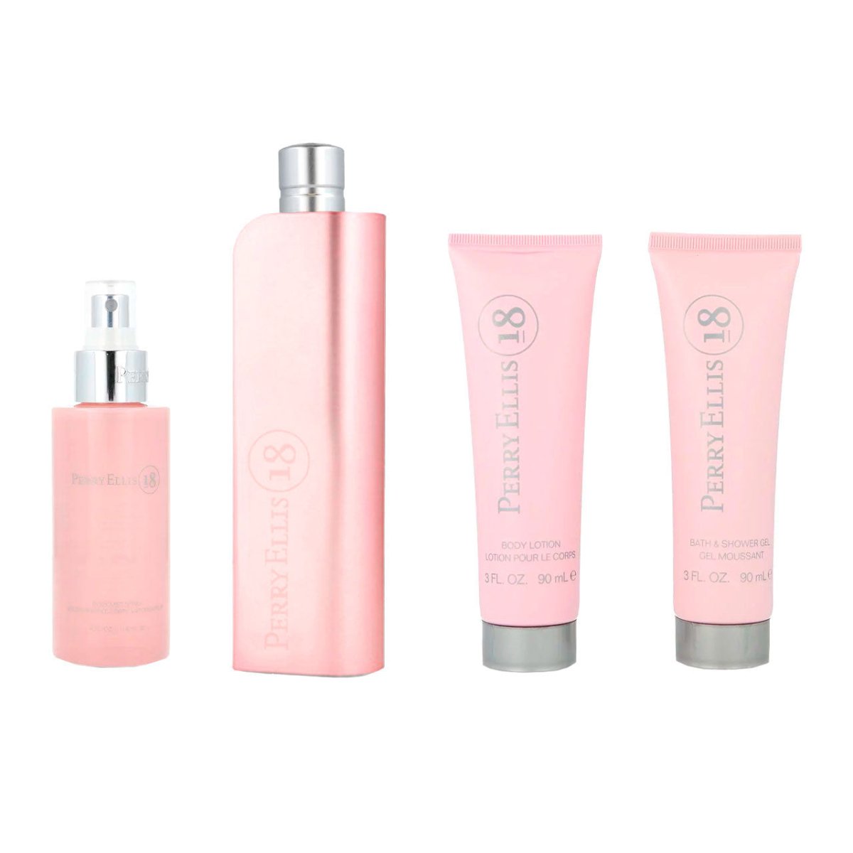 Perry 18 SET4 Piezas Dama EDP 100ml + Crema P/ Manos 57gr + Body Mist 118ml + Mini 7.5ml
