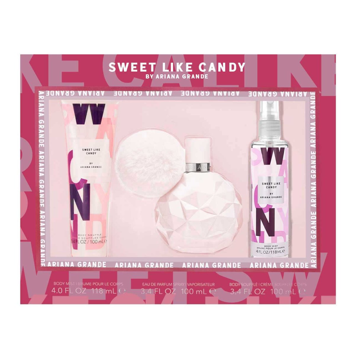 Sweet Like Candy SET 3 Piezas Dama EDP 100ml + Body Souffle 100ml + Body Mist 118ml