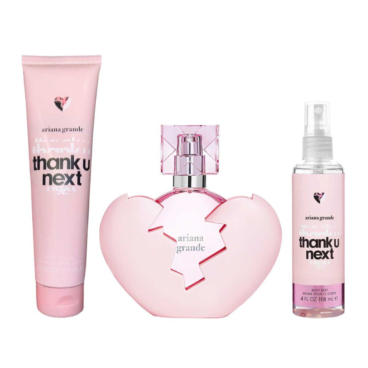 Thank U Next SET 3 Piezas Dama EDP 100ml + Locion Corporal 100ml + Body Mist 118ml