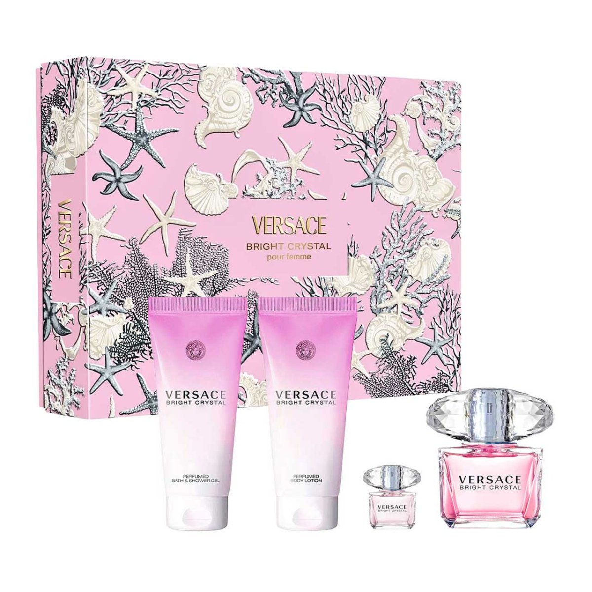 Versace Bright Crystal SET 4 Piezas Dama EDT 90ml + Shower Gel 100ml + Body Lotion 100ml + Mini 5ml