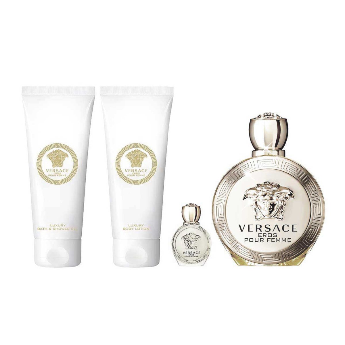 Versace Eros Estuche 4 Piezas Dama EDP 100ml + Shower Gel 100ml + Body Lotion 100ml + Miniatura 5ml