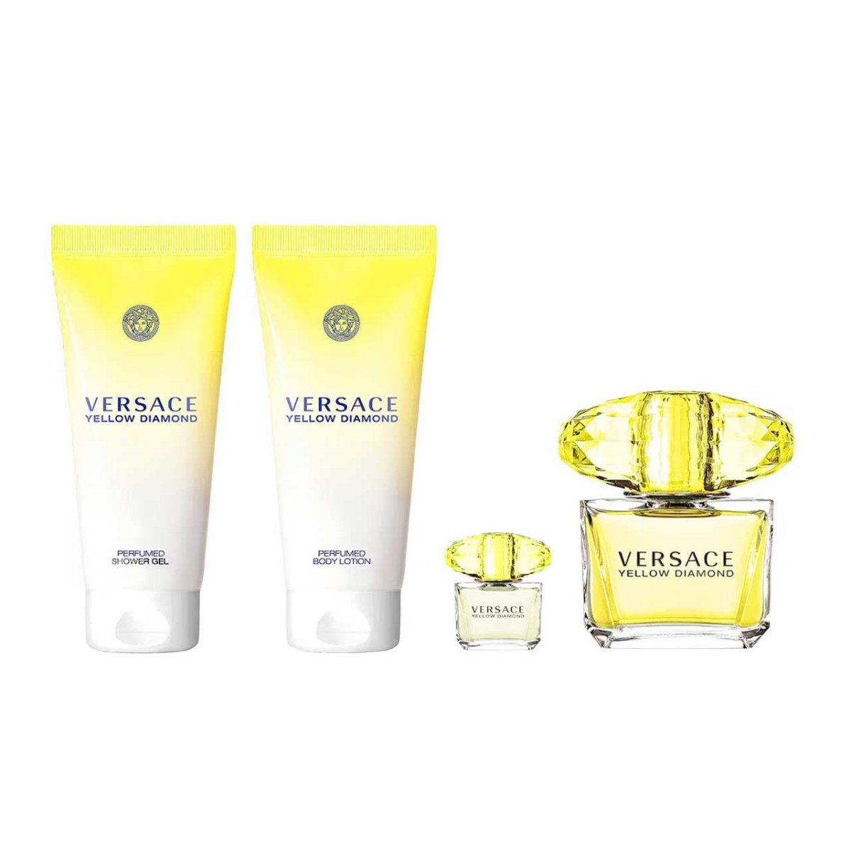 Versace Yellow Diamond Estuche 4 Piezas Dama EDT 90ml + Shower Gel 100ml + Body Lotion 100ml + Miniatura 5ml