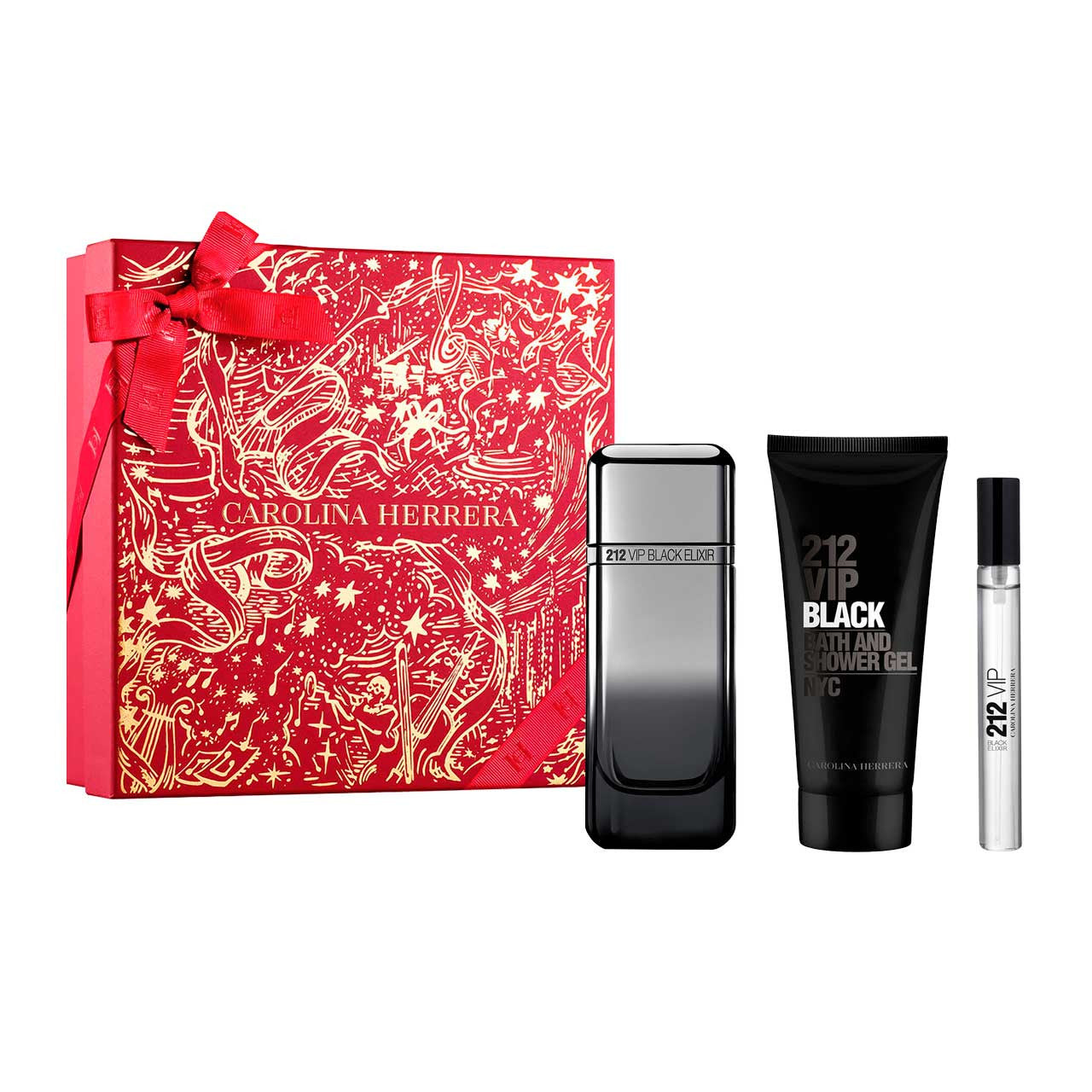 212 Vip Black Elixir Navidad Estuche 3 Piezas Hombre EDP 100ml + Shower Gel 100ml + Miniatura 10ml