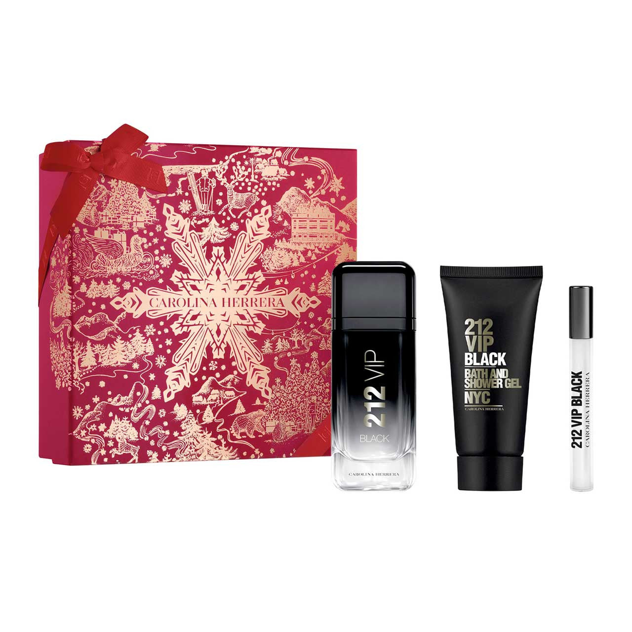 212 Vip Black Navidad Estuche 3 piezas Hombre EDP 100ml + Shower gel 100ml + Miniatura 10 ml