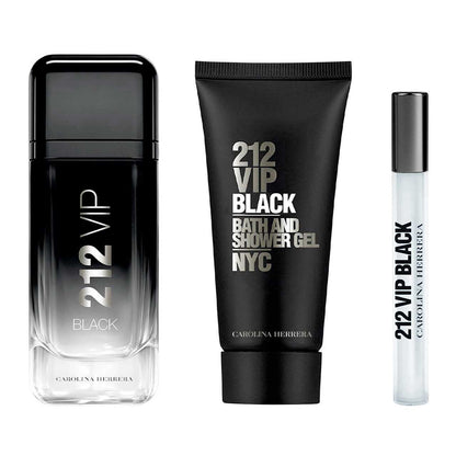 212 Vip Black Estuche 3 Piezas Hombre EDP 100ml + Bath & Shower Gel 100ml + Miniatura 10ml
