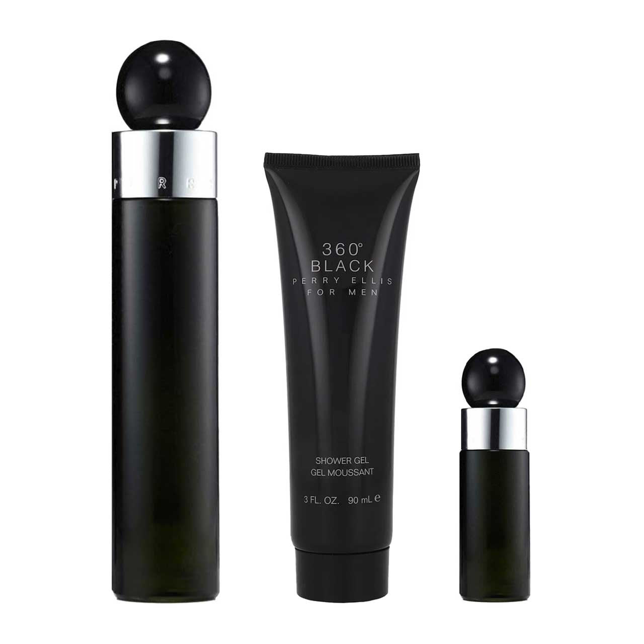 360 Black Cilindro Estuche 3 Piezas Hombre EDT 100ml + Shower Gel 90ml + Miniatura 7.5ml