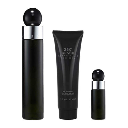360 Black Cilindro Estuche 3 Piezas Hombre EDT 100ml + Shower Gel 90ml + Miniatura 7.5ml