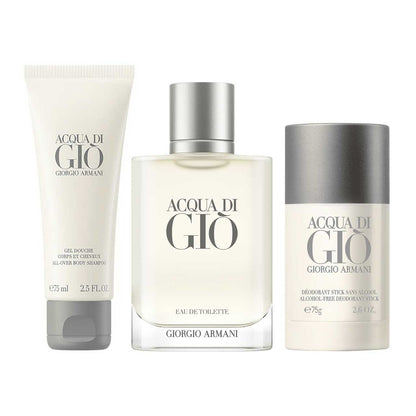 Acqua di Gio ESTUCHE 3 Piezas Hombre EDT 100ml + Gel de ducha 75ml + Desodorante en barra 75gr