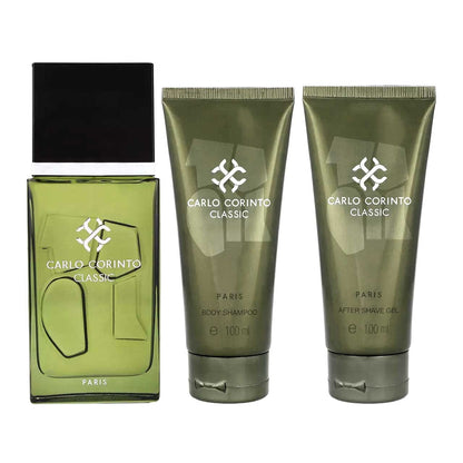 Carlo Corinto Estuche 3 Piezas Hombre EDT 100ml + Body Shampoo 100ml + After Shave 100ml