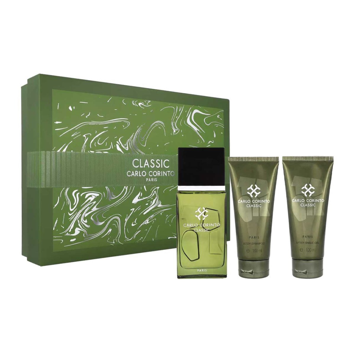 Carlo Corinto Estuche 3 Piezas Hombre EDT 100ml + Body Shampoo 100ml + After Shave 100ml