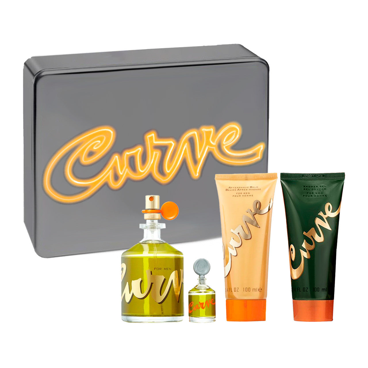 Curve Estuche 4 Piezas Hombre Agua de colonia 125ml + Balsamo p/despues del afeitado 100ml + Gel de ducha 75ml + Mini 7.5ml