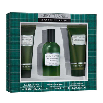 Franela Gris Estuche 3 Piezas Hombre EDT 120ml + Crema de afeitar 100ml + Body Wash 100ml