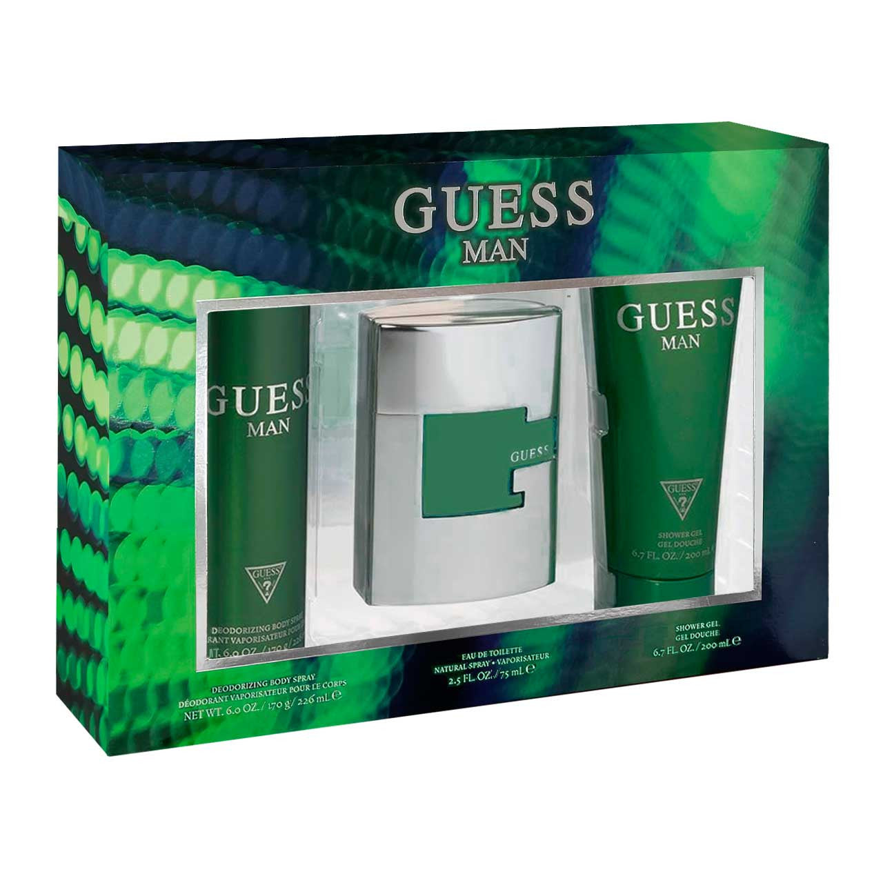 Guess Estuche 3 Piezas Hombre EDT 75ml + Desodorante 226ml + Shower gel 200 ml