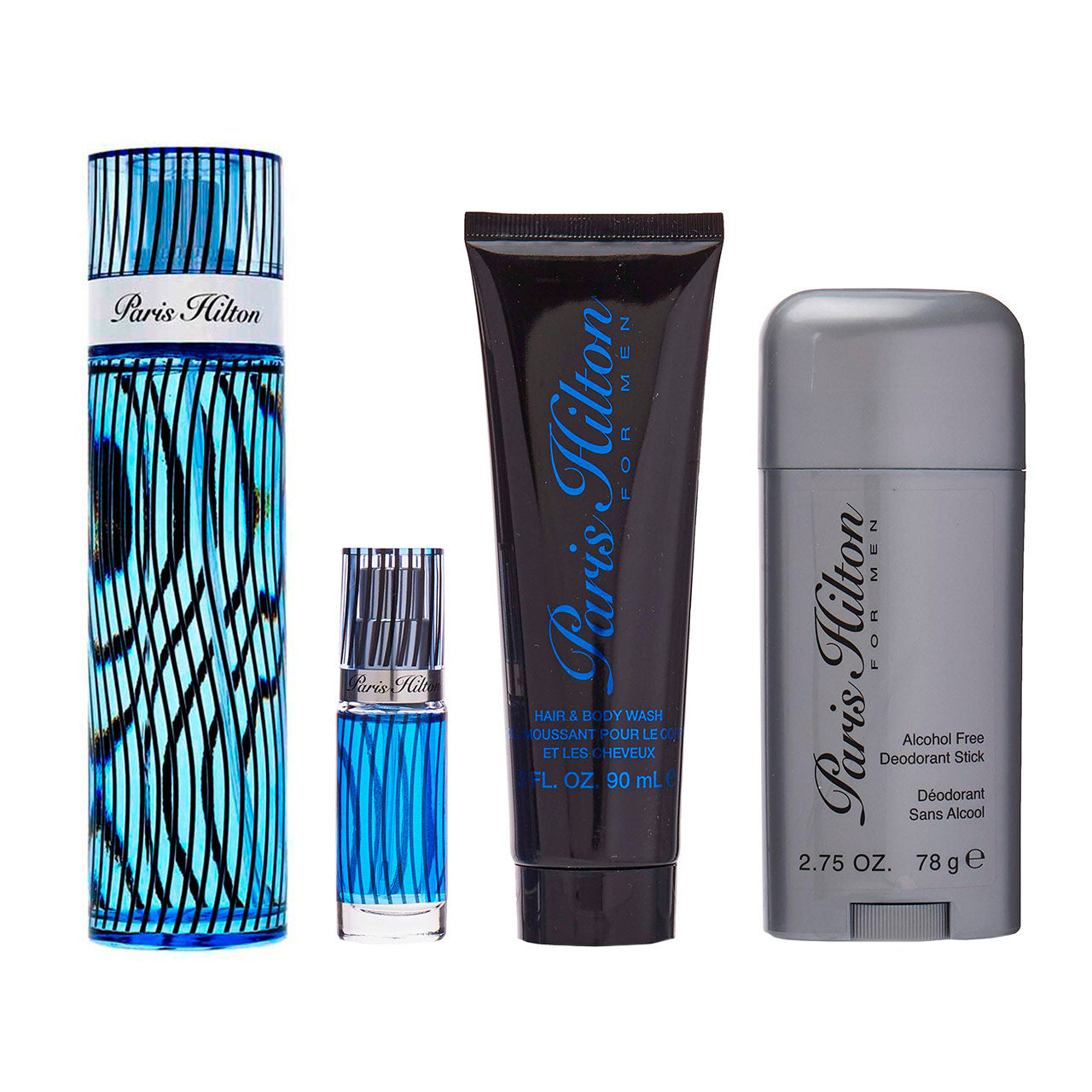 Paris Hilton Estuche 4 Piezas Hombre EDT 100ml + Gel de Baño 90ml + Desodorante + Miniatura 10ml