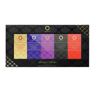 Orientica Luxury Collection Estuche 5 Piezas Unisex Amber Rouge EDP 7.5 ml  + Oud Saffron EDP 7.5 ml + Velvet Gold EDP 7.5 ml + Royal Bleu 7.5 ml EDP + Royal Amber EDP 7.5 ml